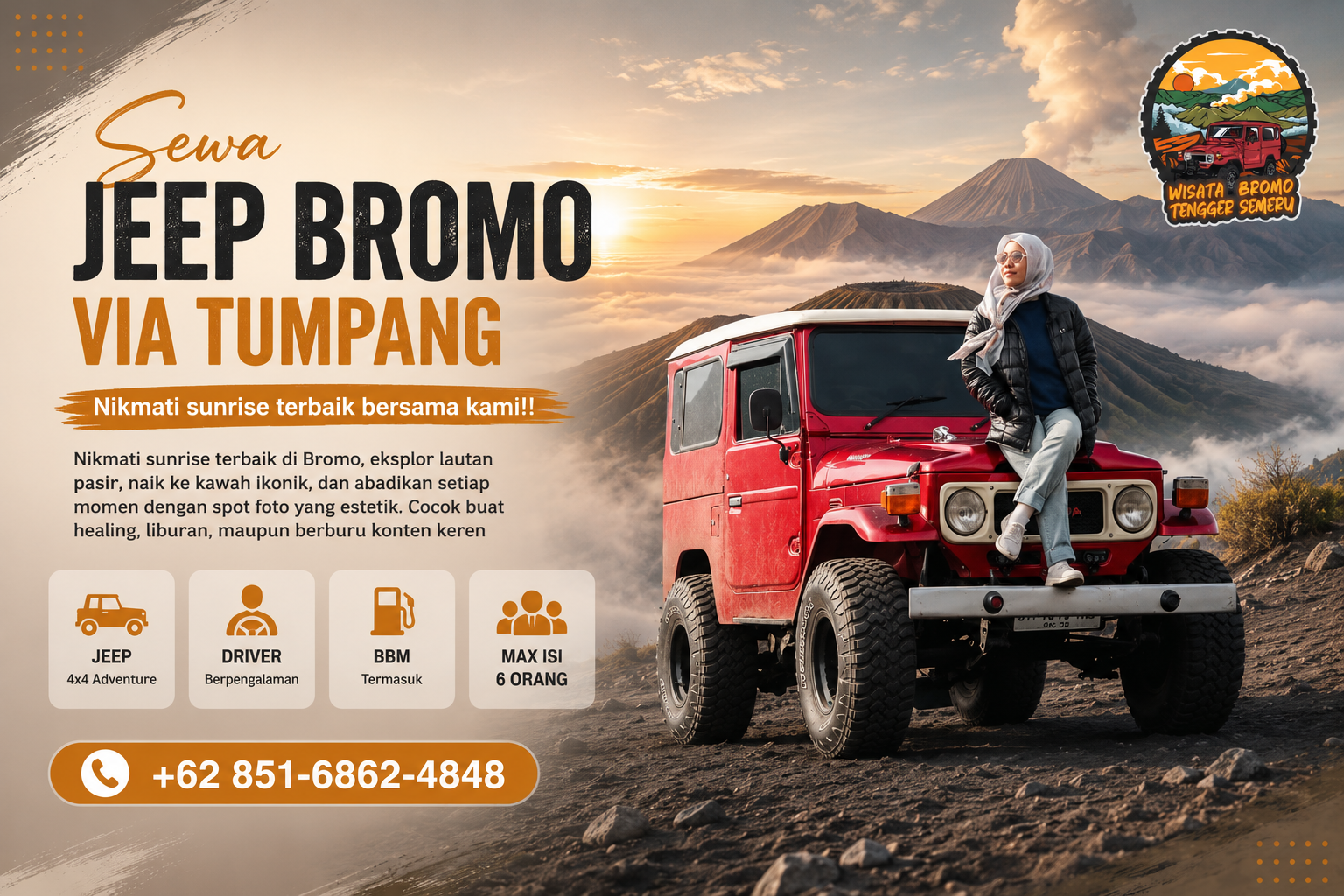 Sewa Jeep Bromo Via Tumpang